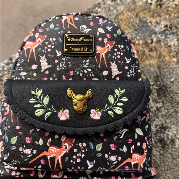 Loungefly Disney Parks Bambi AOP Black Forest Friends Embroidered - Picture 2 of 9